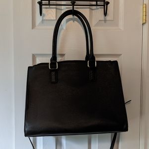 Black Laptop Business Bag with Gold Details